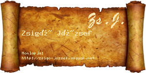 Zsigó József névjegykártya